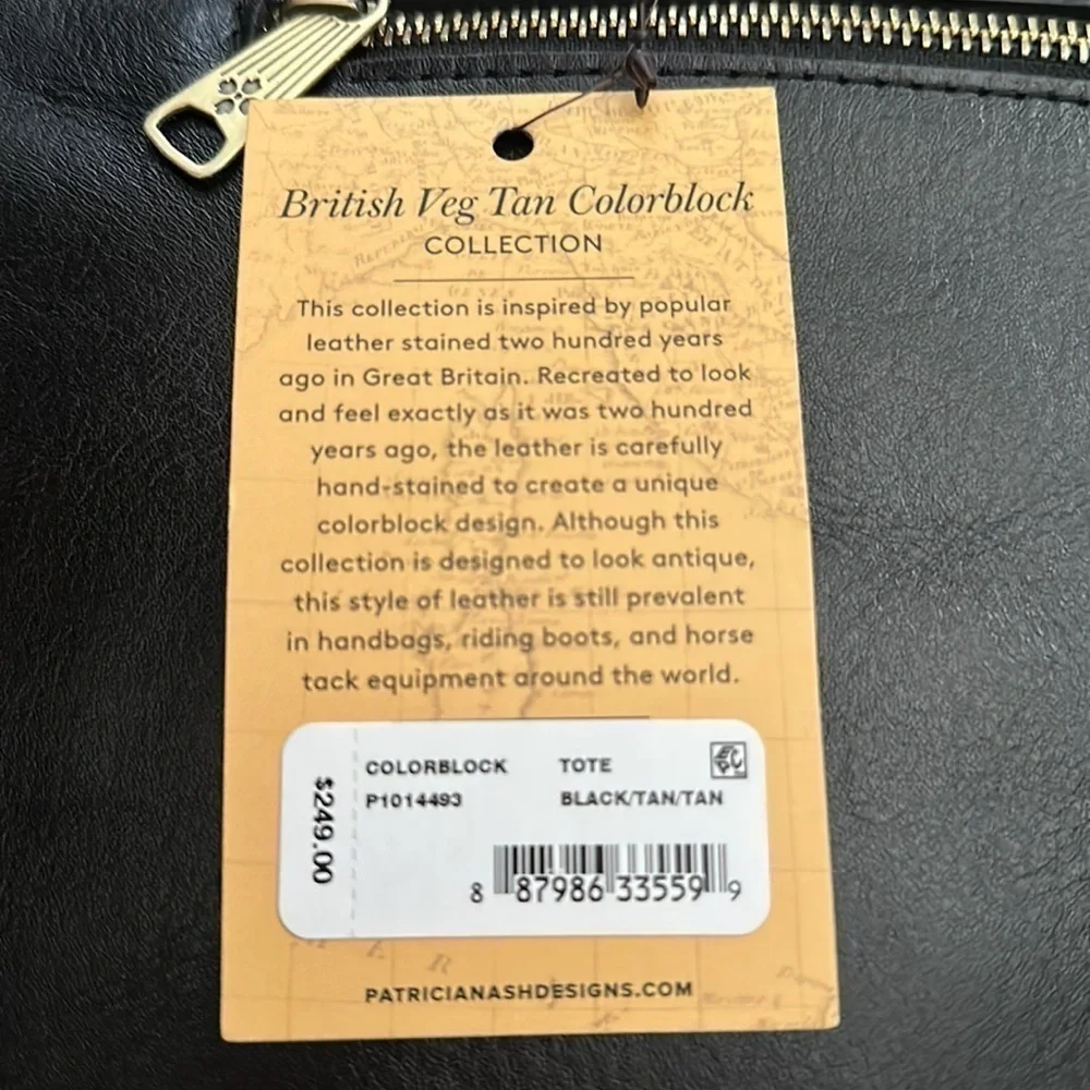 NWT PATRICIA NASH Braden Colorblock Leather Tote Bag